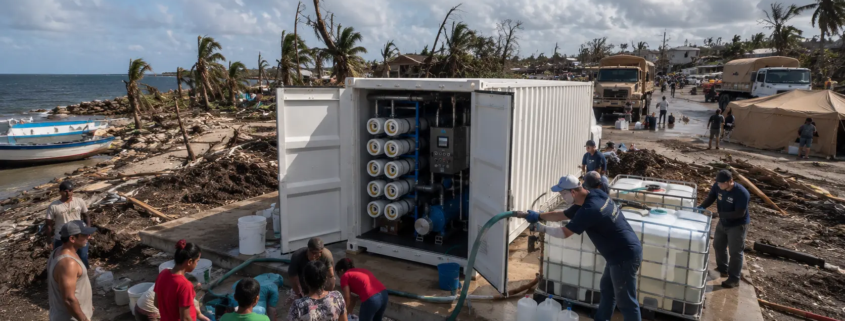 Containerized desalination system humanitarian response